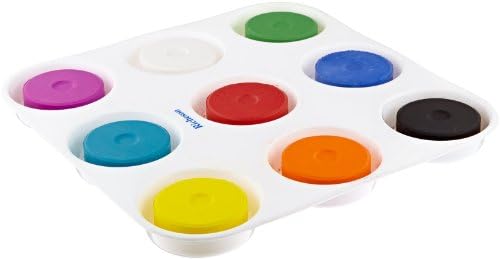 Sax Non-Toxic Giant Tempera Paint Cakes with Tray - 2 1/4 x 3/4 inch - Set of 9 - Assorted Colors - 402321 Jack Richeson