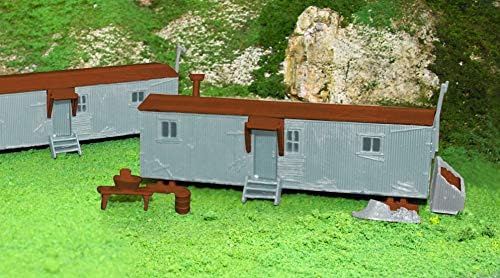 Bachmann Trains - Railroad Work Sheds (2 per Box) - Gray & Oxide RED - HO Scale Bachmann