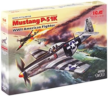 ICM 48154 - Airplane Model Mustang P-51K, Plastic Military Plane WWII American Fighter - Scale 1:48 Icm