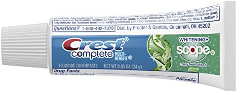 Crest Complete Whitening Plus Scope Multi-benefit Fluoride Toothpaste, Minty Fresh, 0.85 Ounce (pack Of 36) Crest