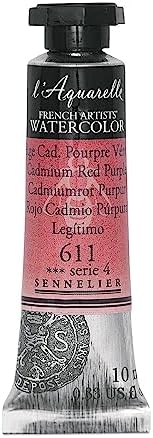 Sennelier French Artists' Watercolor, 10ml, Cadmium Red Purple S4 Sennelier