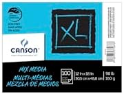 Canson - 100516254 XL Mixed Media Paper, 98 lb, 12 x 18 Inches, 100 Sheets, White - 1435468 Canson