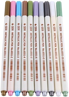 STA Pen, Metallic Painting Pen Set of 10 Color Art Fine Tip Metallic Colored Pen Supplies Painting Marker for Artists Watercolor Walfront