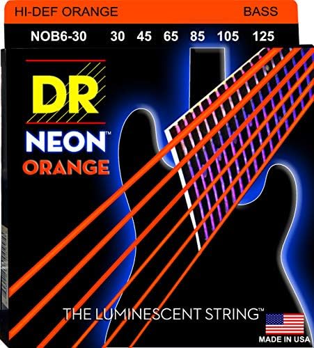 Бас-гитарные струны DR Strings HI-DEF NEON, 6-струнные, калибр 30-125, с технологией K3 для яркого звучания DR Strings