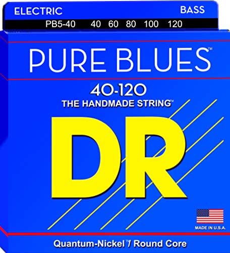 Струны для бас-гитары DR Strings PURE BLUES, легкий комплект, 5 струн, 40-120, Quantum Nickel DR Strings