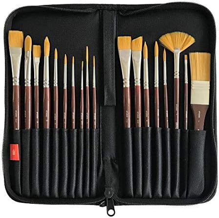 KINGART Fine Art Brush Set + Case - Set Of 18 Kingart