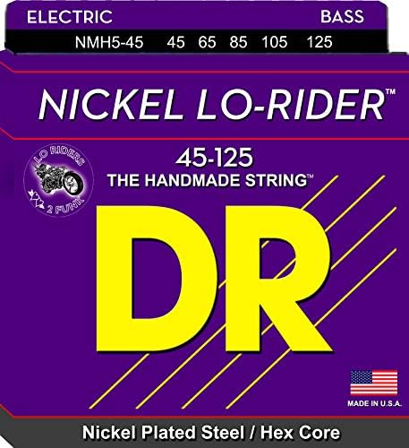 DR Strings Nickel Lo-Rider - Nickel Plated Hex Core 5 String Bass 45-125 DR Strings