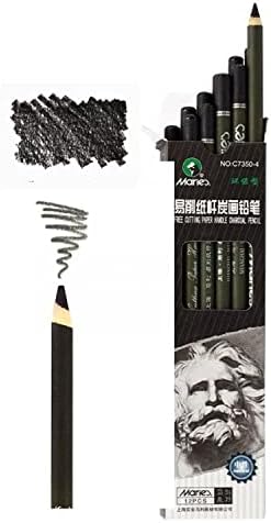 Maries Artist Charcoal Pencil 12 Piece Set, Medium Black Paper Handle Charcoal Pencils for Drawing and Sketching Marie's