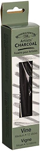 Winsor & Newton Artist Vine Charcoal Sticks, Medium, Black, Box of 3 Sticks Winsor & Newton