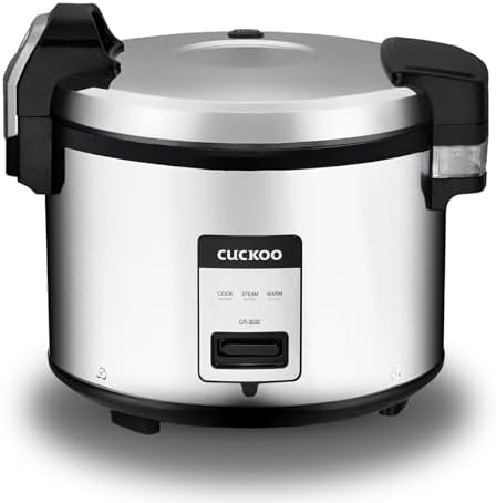 CUCKOO CR-3032 30-Cup (Uncooked) / 60-Cup (Cooked) Large Capacity Commercial Rice Cooker & Warmer with Nonstick Inner Pot, Switch Press (Silver/Black) Cuckoo