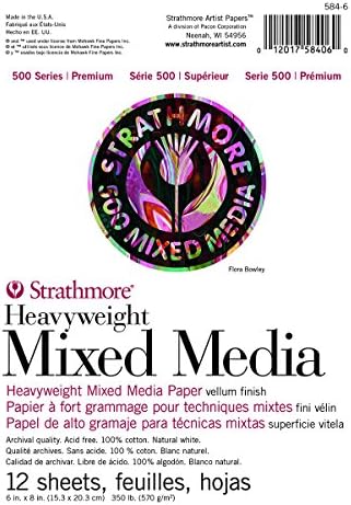 Strathmore 500 Series Heavyweight Mixed Media Pad 6"X8"-12 Sheets -62584600 Strathmore