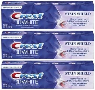 Crest 3D White Stain Shield Teeth Whitening Toothpaste, 3.8 oz (Pack of 3) Crest