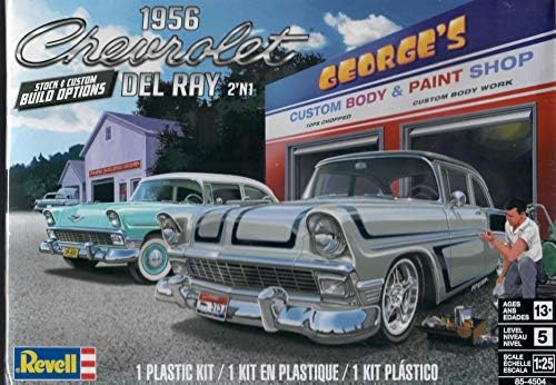 Revell 85-4504 1956 Chevy Del Ray 2N1 Model Car Kit 1:25 Scale 153-Piece Skill Level 5 Plastic Model Building Kit , Blue, Small Revell