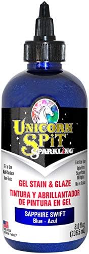 UNICORN Spit Гель-краска и глазурь Sparkling Sapphire, 237 мл – универсальное средство для творчества Unicorn SPiT