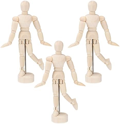 Operitacx 4.5Inches Wooden Manikin, Posable Drawing Mannequin Mannequin Model with Stand Jointed Mannequin for Drawing Painting Operitacx