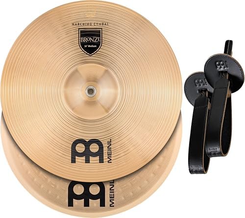 14" Student Range Marching Cymbals with Straps, B8 Bronze — MADE IN GERMANY— 2 YEAR WARRANTY Meinl Cymbals