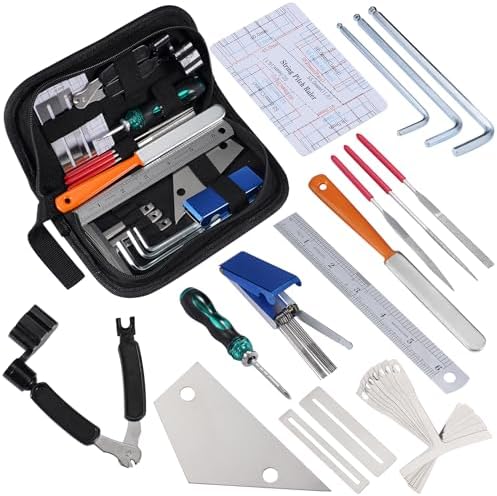 LEKATO 11Pcs Guitar Tool Kit, Guitar Repair Kit, Guitar Maintenance Kit, Guitar String Winder, Hex Wrenches, String Clipper for Acoustic Guitar Electric Guitar Ukulele Bass Banjo LEKATO