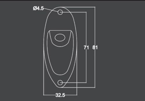 Guyker овальная металлическая пластина-разъем для электрогитары, цинковый сплав, форма лодки, 71мм guyker