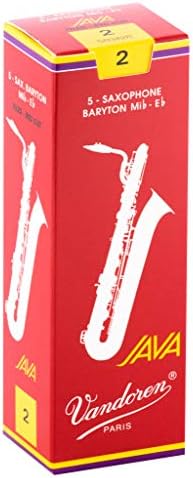 Vandoren SR342R Bari Sax JAVA Red Reeds Strength 2; Box of 5 Vandoren