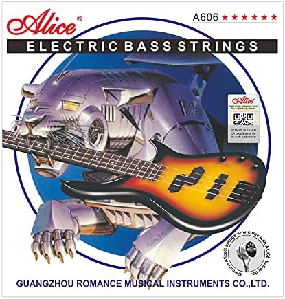 Alice Bass Guitar String 4 Strings Set, Hexagonal Core with Nickel Alloy Winding, 040-95 Light Gauge, Saturated & Warm Alice