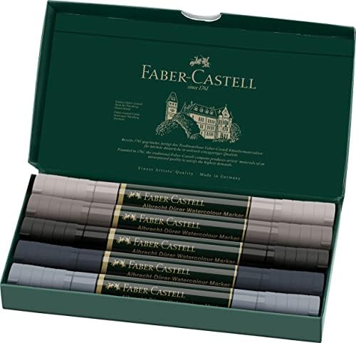 Faber-Castell Albrecht Durer Watercolor Markers - Grey Tones - Wallet of 5, Watercolor Markers for Adults Faber-Castell