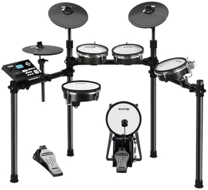 SD61-6 Professional Electric Drum Set For Adults, All Dual-zone Mesh Drum Pads, Cymbals w/Choke, 440+ Sounds in 50 Kits, Kick Tower, Support to Add Extra Tom & Cymbal HXW