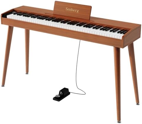 Digital Piano 88 Key Semi Weighted Keyboard,Full-size Electric Piano for Beginners,with Sheet Music Stand,Pedal,Power Adapter,Headphone Mode,USB-MIDI Senberg