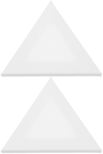 NUOBESTY 2pcs White Paint Canvas Boards for Painting Small Canvas Blank Wall Plate Art Canvas Board Cotton Painting Board Triangle Flat Watercolor Painting Student Decorative Frame Nuobesty