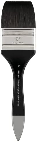 Silver Brush Limited 3014S-1 Black Velvet Wide Wash Blender Paintbrush for Watercolor, Gouache, Inks, & Dyes, Size 1 Inch, Short Handle Silver Brush Limited