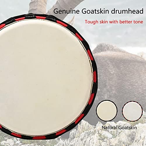 Djembe Drum,10'' x 20'' African Drum with Hand Painted Pattern Mahogany Goatskin Drumhead Hand Drum Musical Instrument for Adults Beginners AIMEIS