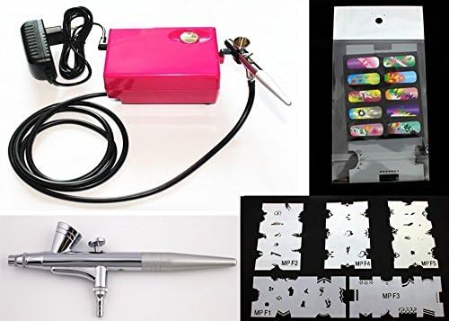 Ebest Multi-purpose Airbrush Nail Art System Compressor W/ 5PC Random Airbrush Stencil Templat Ebest