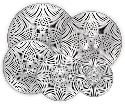 Cymbal Pack Golden Low Volume Cymbal Pack 14"/16"/18"/20" 5Pcs Drummer Practice Cymbal Juilsioa