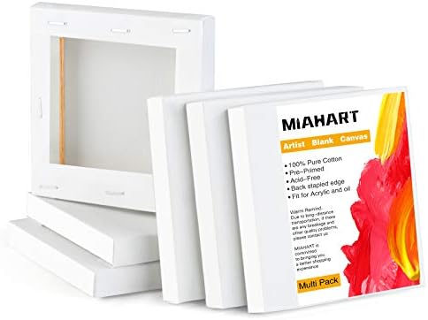 Мини-растянутые холсты MIAHART, 6 штук, размером 10x10 см, для акриловой и масляной живописи Miahart