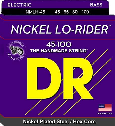 Басовые струны DR Strings Nickel Lo-Rider с никелированным покрытием и гексагональным сердечником 45-100 DR Strings