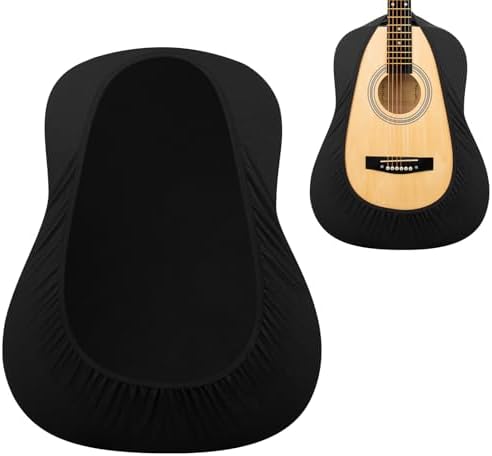 Premium Black Dust Cover for Acoustic and Bass Guitars - Tailored Protection compatible with Fender Gibson Martin Taylor Donner Acoustic Bass Guitars Musiin