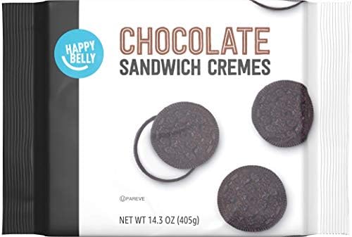 Amazon Brand - Happy Belly Chocolate Sandwich Creme Cookies, 14.3 ounce (Pack of 1) Happy Belly