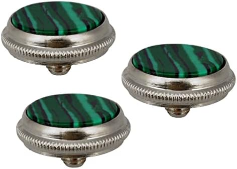 Jiayouy Silver Green Texture Inlay Trumpet Finger Buttons for Trumpet Accessory Replacement 3 Pcs Jiayouy