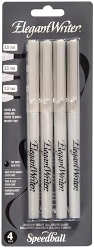 Speedball 2882 Elegant Writer 6 Medium Calligraphy Markers Set, Assorted Colors Speedball