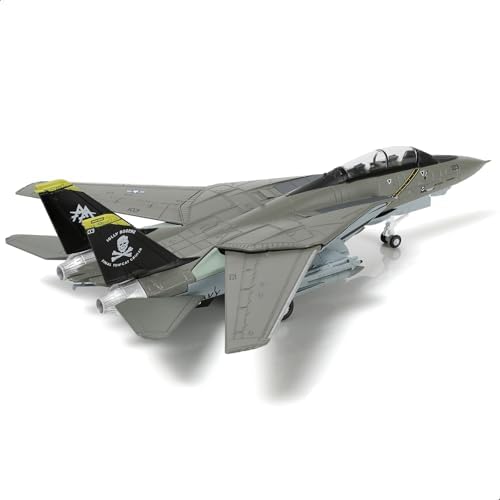 F-14A Tomcat 1/100 Metal Airplane Model Kits with Stand VF-84 Jolly Rogers DieCast Alloy Fighter Model Jet Replica Pre-Build Military Aircraft Collection for Display or Gift Nuotie