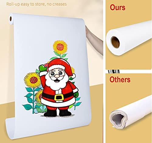 Easel Paper Roll 12 Inch x 49 Feet, Durable Drawing Paper for Kids Art,White Bulletin Board Paper,Craft Paper Roll for Paints, Wall Art and Gift Wrap ﻿ FONTSATTY