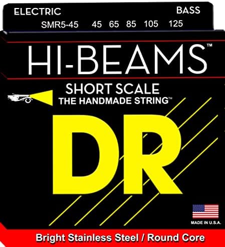 DR Strings SMR5-45 Hi-Beam Stainless Steel Bass Strings, Medium 5-String, 45-125 Short Scale DR Strings