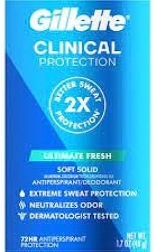 Gillette Clinical Anti-Perspirant Deodorant, Ultimate Fresh Advanced Solid 1.70 oz (Pack of 6) Gillette