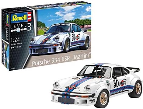 Revell RV07685 07685 7685 1:24 Porsche 934 RSR 'Martini Racing' Plastic Model Kit, Various, 1/24 Revell