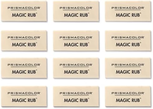 Набор виниловых ластиков Prismacolor Premier Magic Rub, 12 штук для чистого удаления графита и чернил Prismacolor