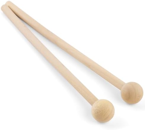 AUEAR, 8 Inch Long Wood Mallets Percussion Sticks for Xylophone Glockenspiel Energy Chime Block and Bells (2 Pack) Auear