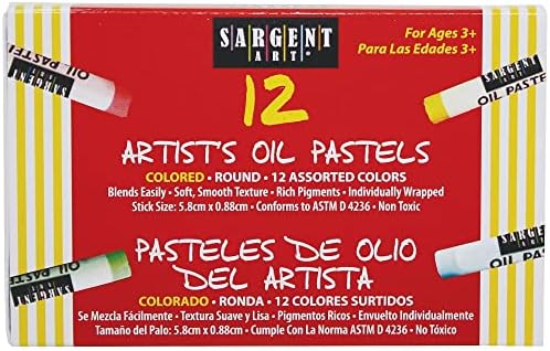 Sargent Art 22-2017 12-Count Oil Pastels Assorted, 5.8cm x 0.88cm Sargent Art