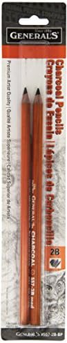 General Pencil 557-2B-BP Generals Charcoal Pencil 2B 2 Each, 2 Count (Pack of 1), Multicolor GENERAL'S