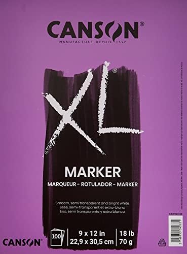 Canson XL Series Marker Paper, Foldover Pad, 9x12 inches, 100 Sheets (18lb/70g) - Artist Paper for Adults and Students Canson