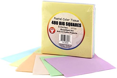 Hygloss Tissue Paper Circles - Great for Arts & Crafts, DIY Projects, Classroom Activities and More - Pre-Cut, 5 Inches - 80 Each of 6 Assorted Pastel Colors - 480 Pieces Hygloss