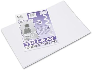 Tru-Ray Construction Paper, 76 lbs., 12 x 18, White, 50 Sheets/Pack Tru-Ray